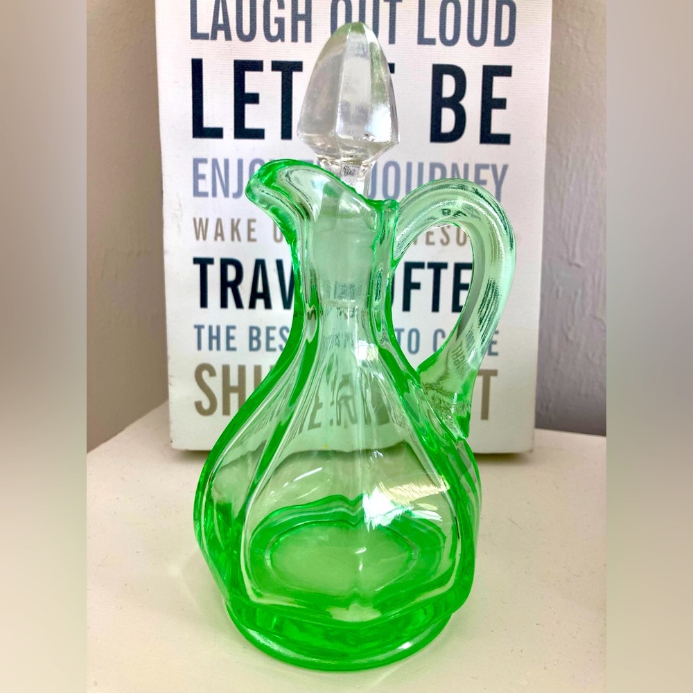 Depression Glass Green Cruet